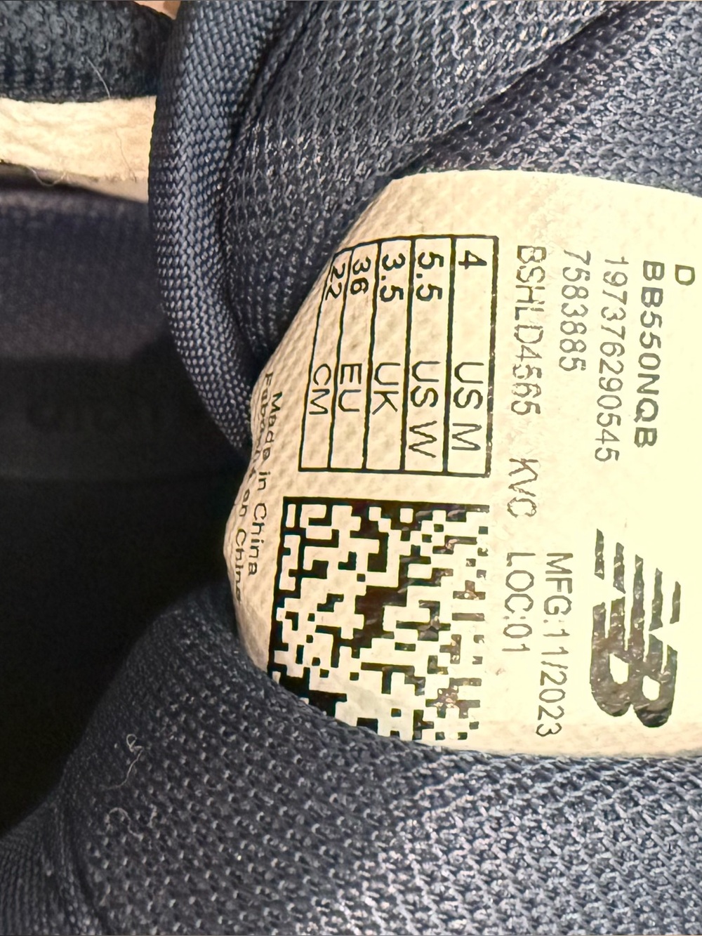 New Balance White and Navy 550 Retro Sneakers - Picture 7 of 7